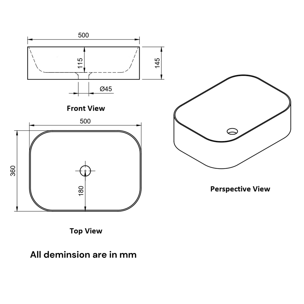 Hand Basin Rectangular